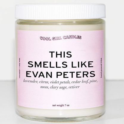 this smells lik evan peters scented candle by cool girl candles