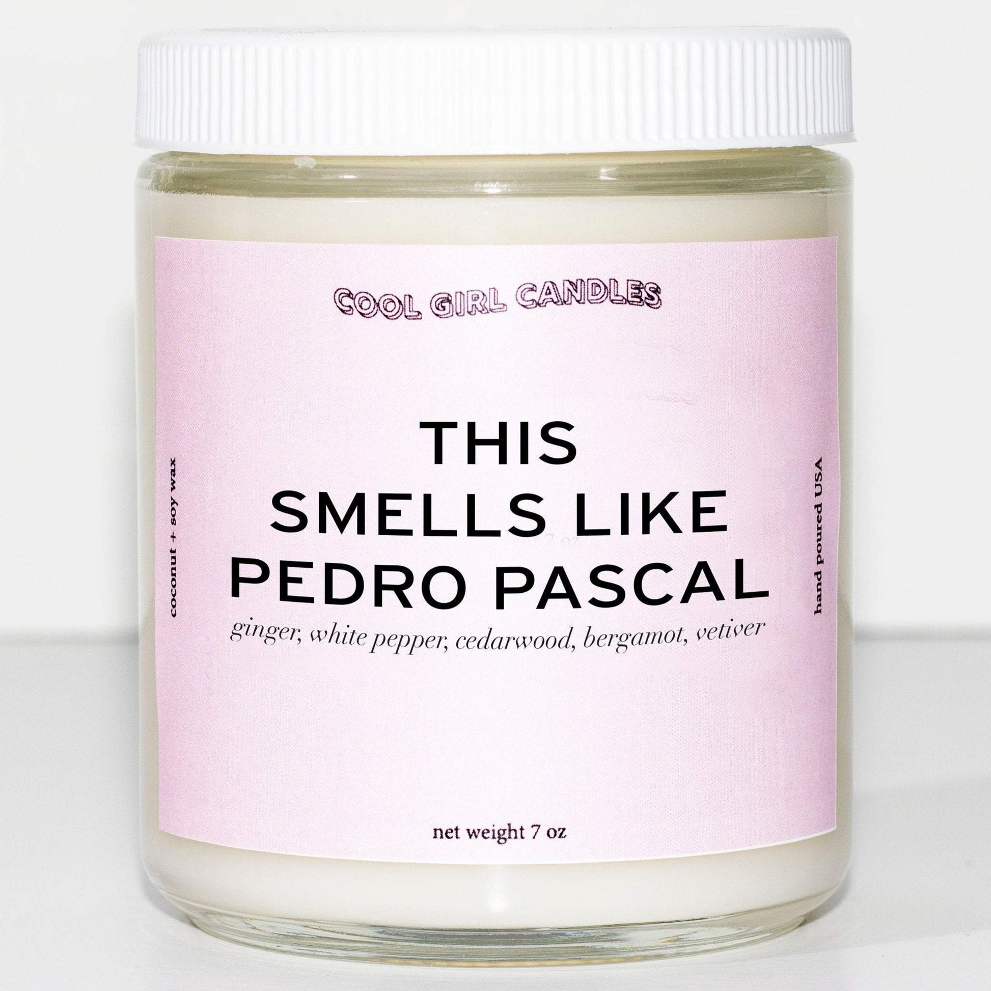 this smells like pedro pascal candle by cool girl candles
