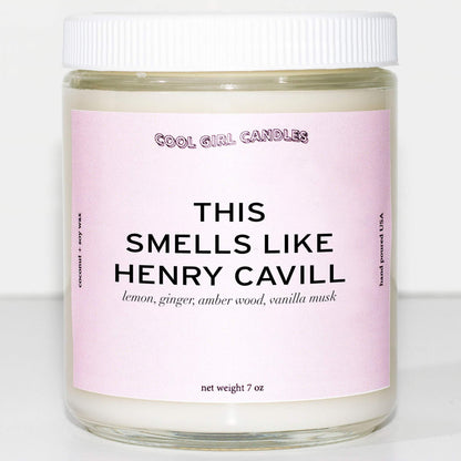 cool girl candles this smells like henry cavill candle cute pink aesthetic candle aesthetic room decor henry cavill merch hilarious candle dealers