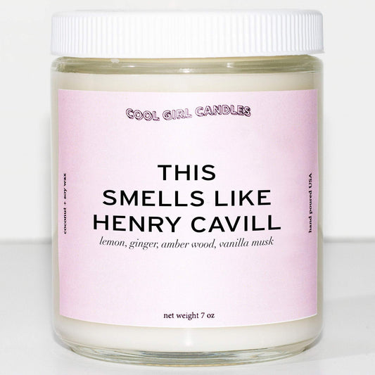 cool girl candles this smells like henry cavill candle cute pink aesthetic candle aesthetic room decor henry cavill merch hilarious candle dealers