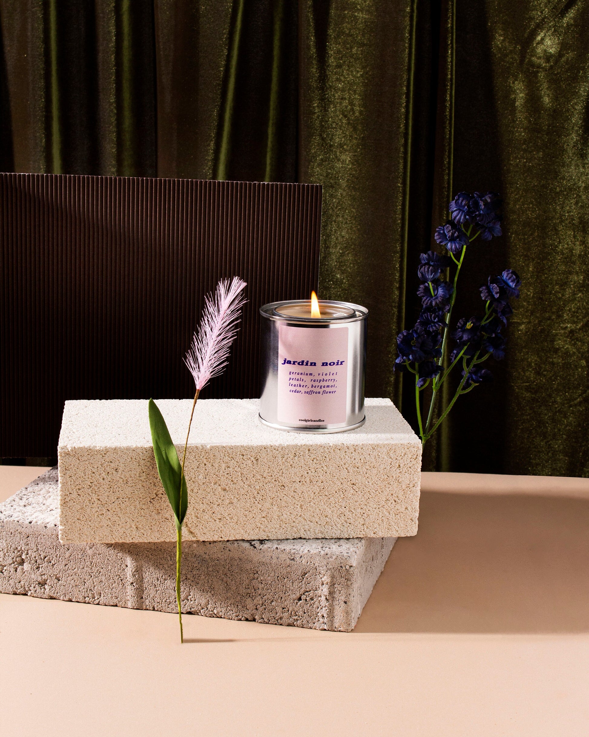 Cool Girl Candles Floral Candle. Paint can candle. Luxury home fragrance candle that smells like dark floral. best complex floral candle. Aesthetic fall candle neutral home decor candle nudes