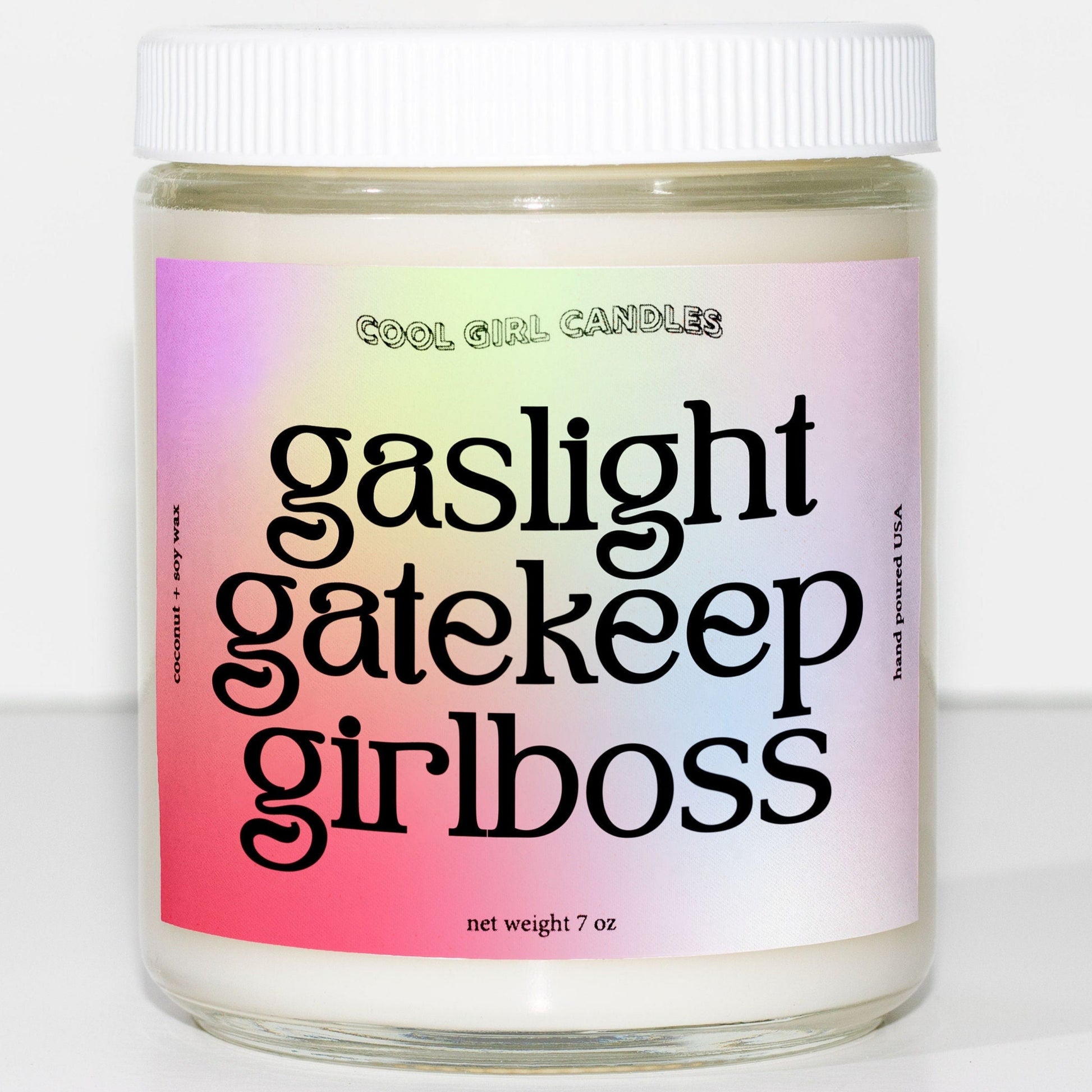 cool girl candles gaslight gatekeep girlboss scented candle cute customizable scent candle for gen z gift entrepreneur gift funny tiktok candle